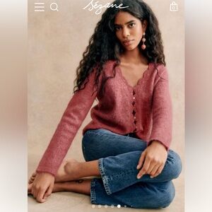 Sezane Anaelle Cardigan in Rosewood